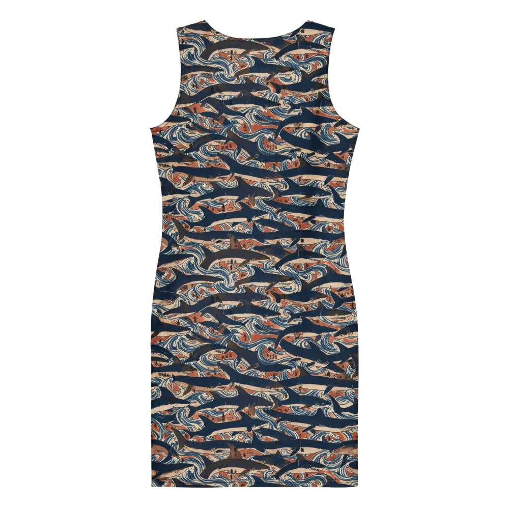 Indigo Koi Current on Bodycon Dress — Back
