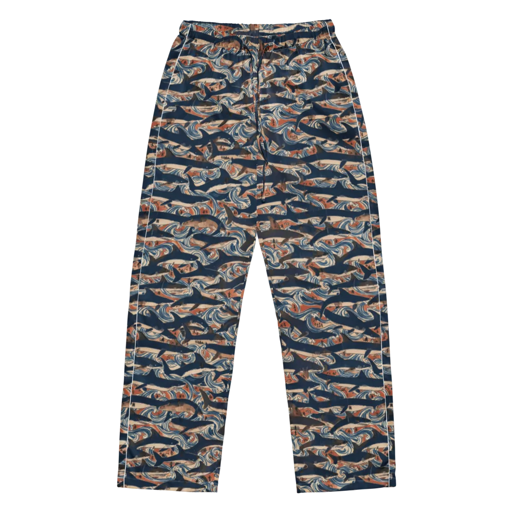 Indigo Koi Current on Women's Pajama Pants — Front