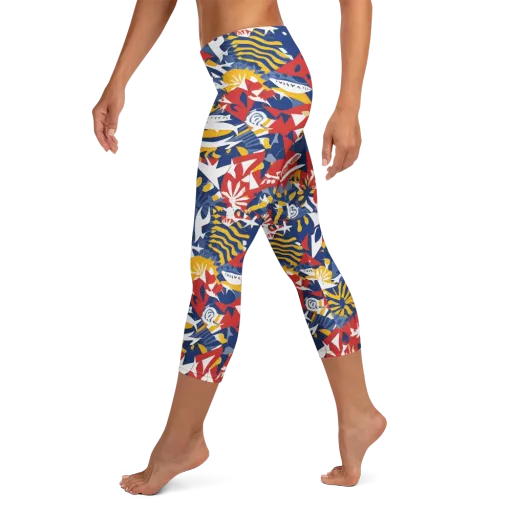 Marigold Riot on a Capri Leggings