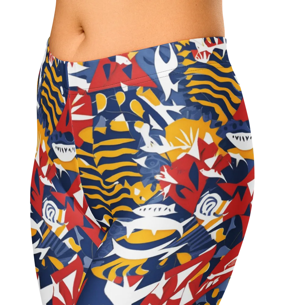 Marigold Riot on Capri Leggings — Zoomed-in