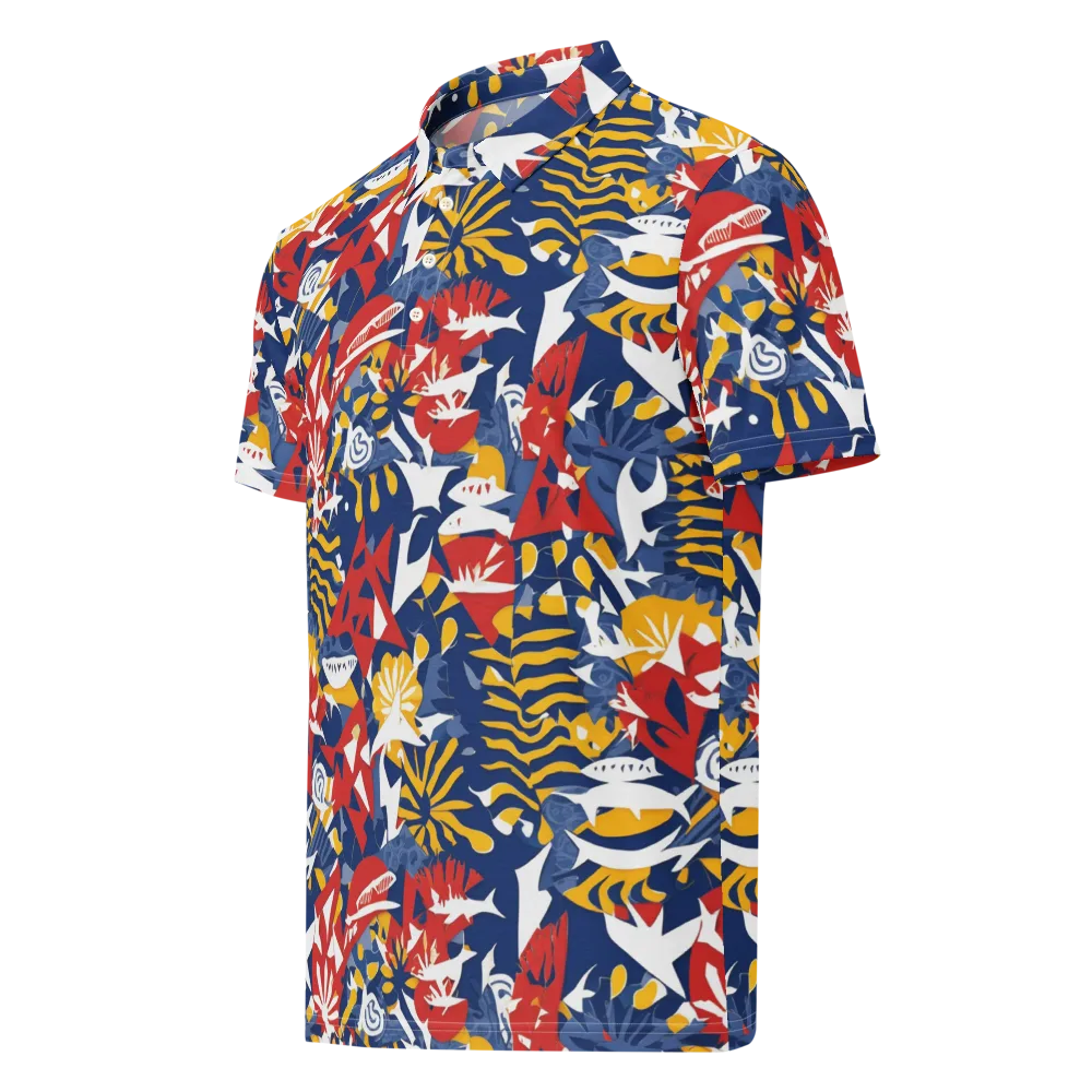 Marigold Riot on Men's Slim Fit Polo Shirt — Left Front