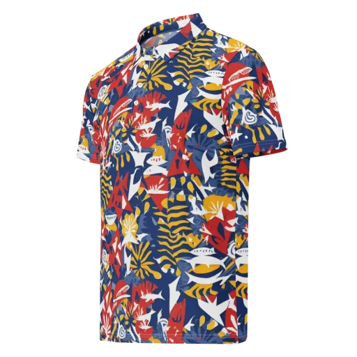 Marigold Riot on a Men's Slim Fit Polo Shirt