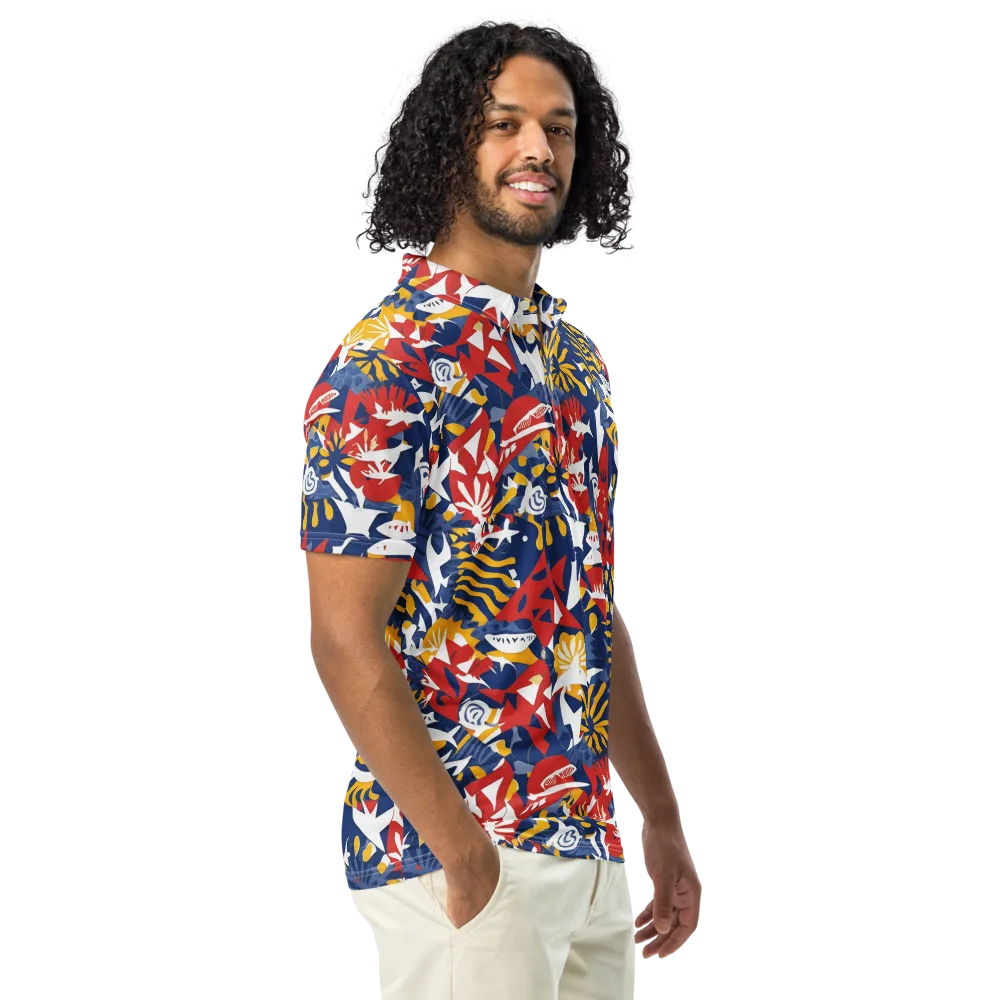 Marigold Riot on Men's Slim Fit Polo Shirt — Right Front
