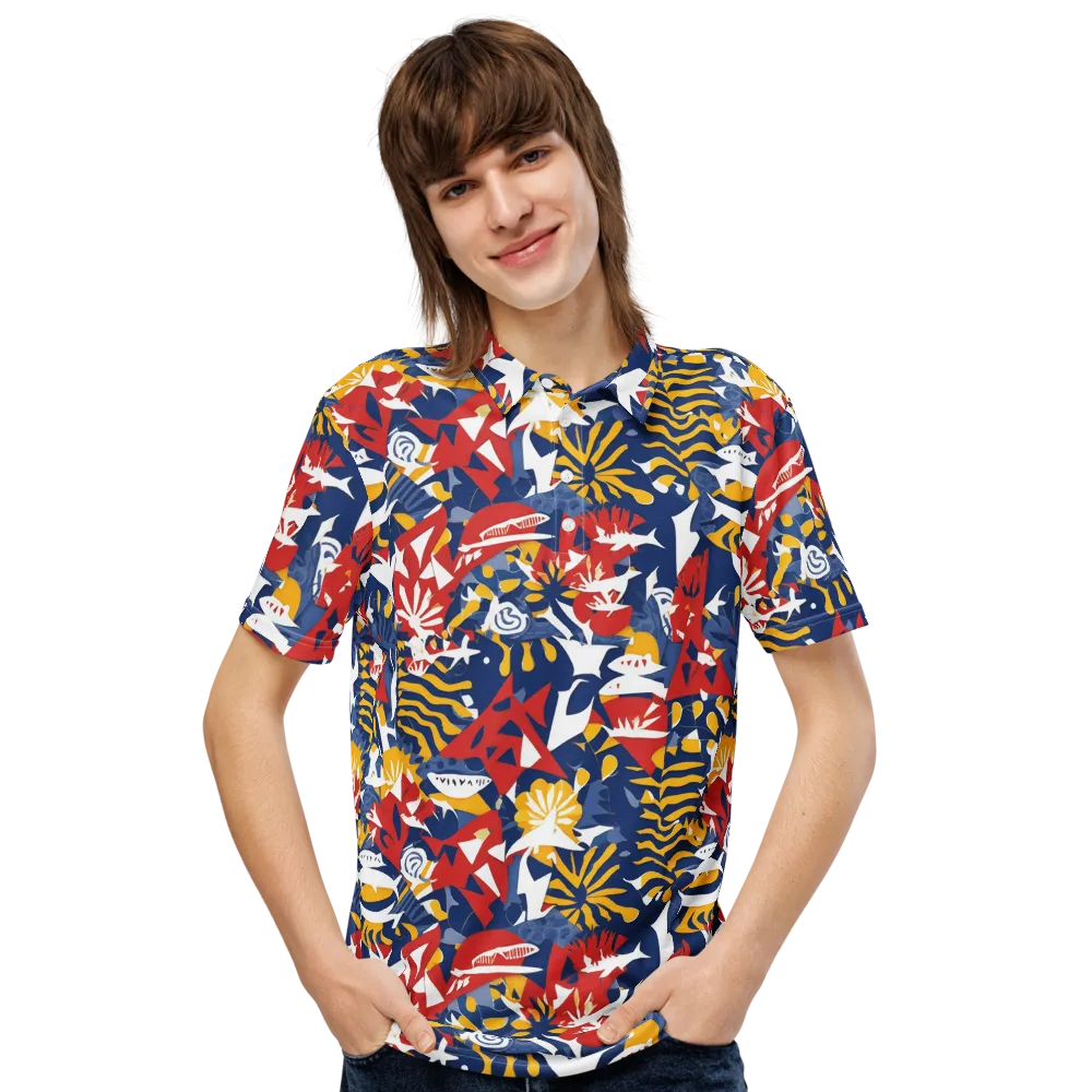 Marigold Riot on Men's Slim Fit Polo Shirt — Front