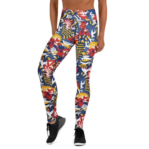 Marigold Riot on a Yoga Leggings
