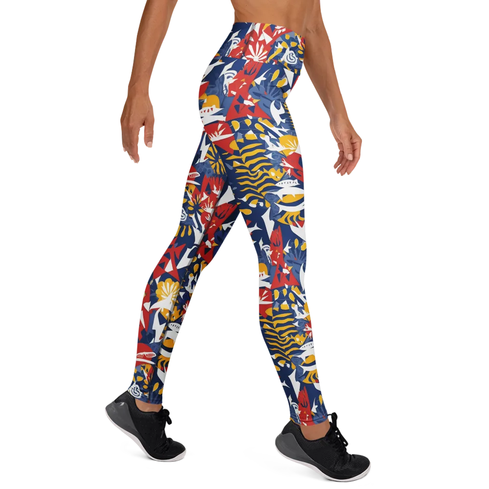 Marigold Riot on Yoga Leggings — Right