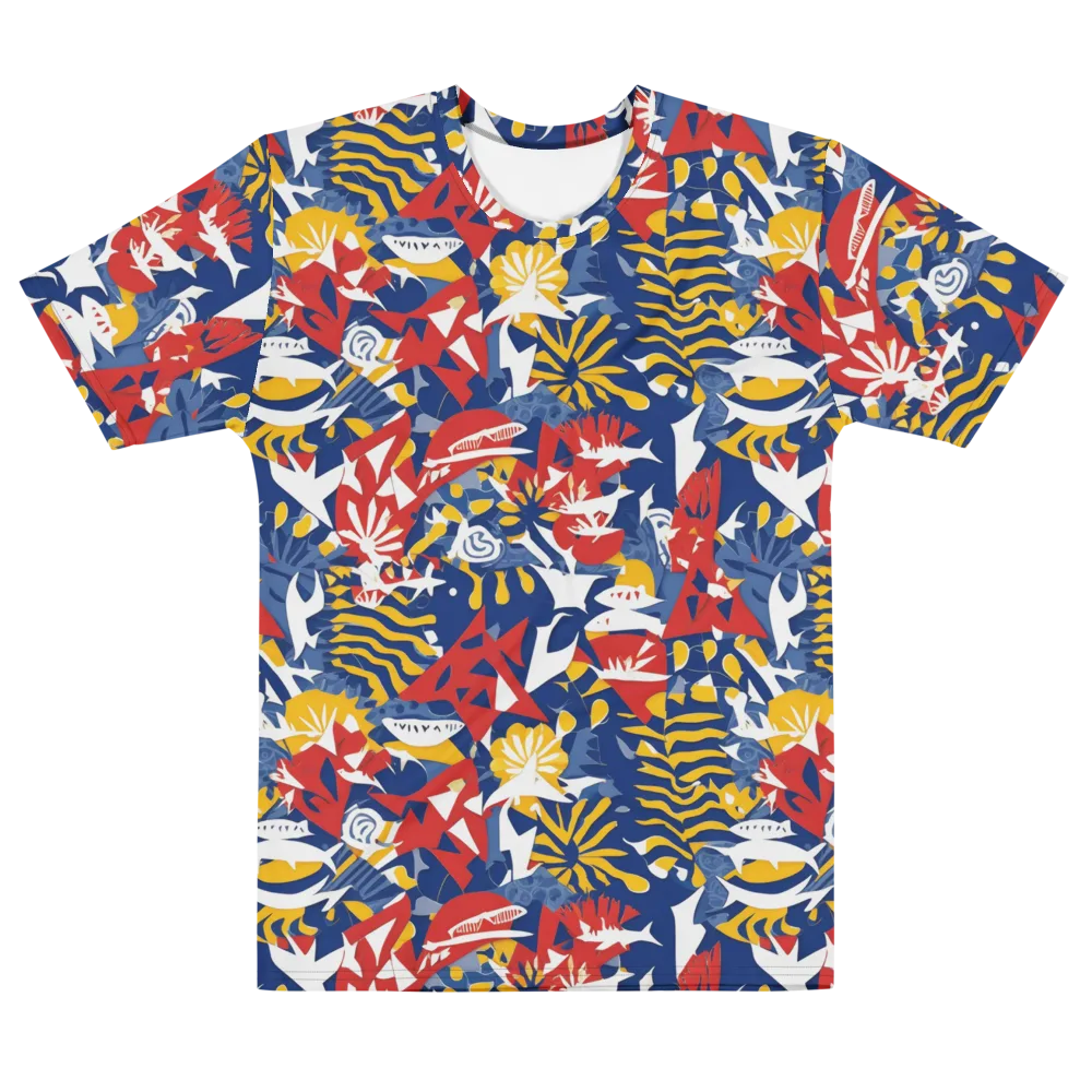 Marigold Riot on Men's Cotton Crew Neck T-Shirt — Front