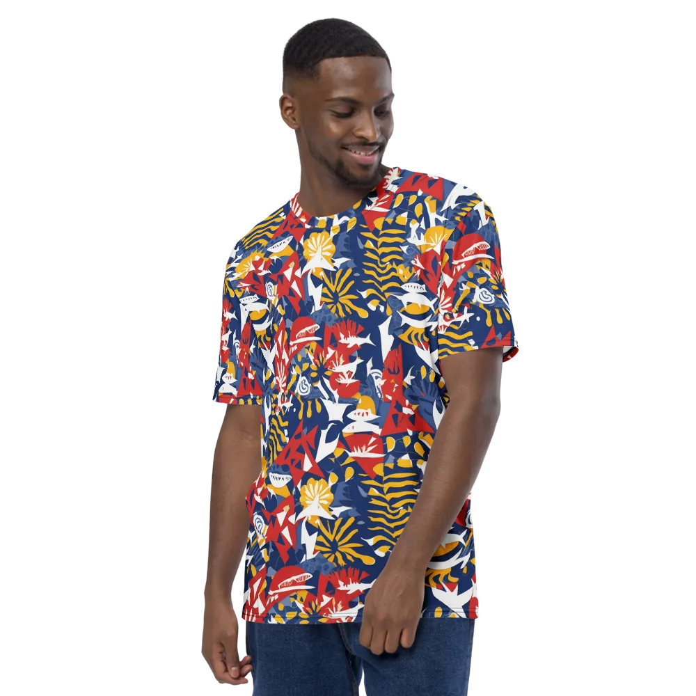 Marigold Riot on Men's Crew Neck T-Shirt — Left