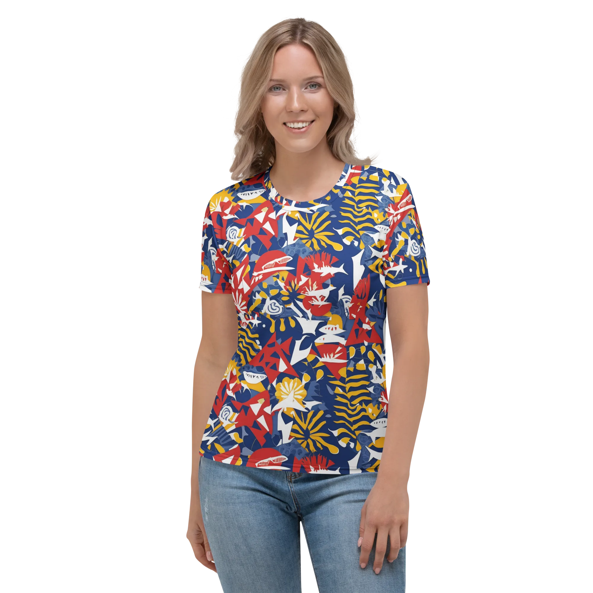Marigold Riot on Women's Crew Neck T-Shirt — Front