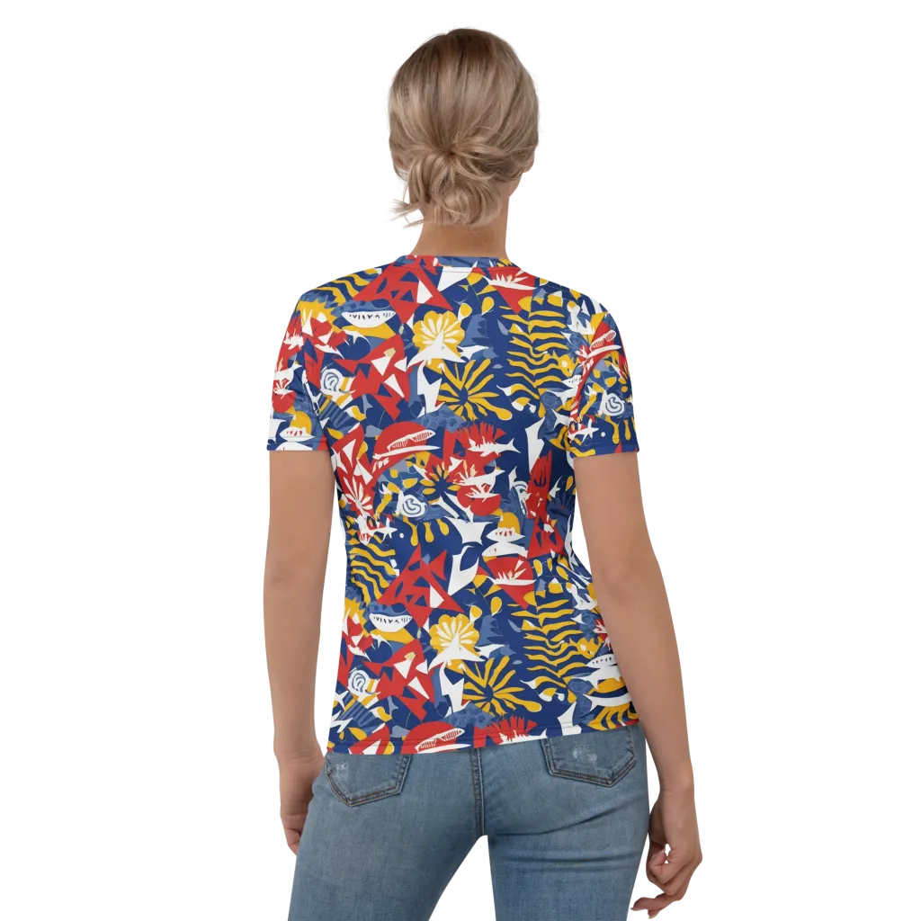 Marigold Riot on Women's Crew Neck T-Shirt — Back