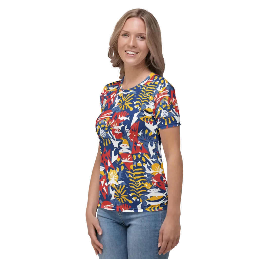 Marigold Riot on Women's Crew Neck T-Shirt — Left