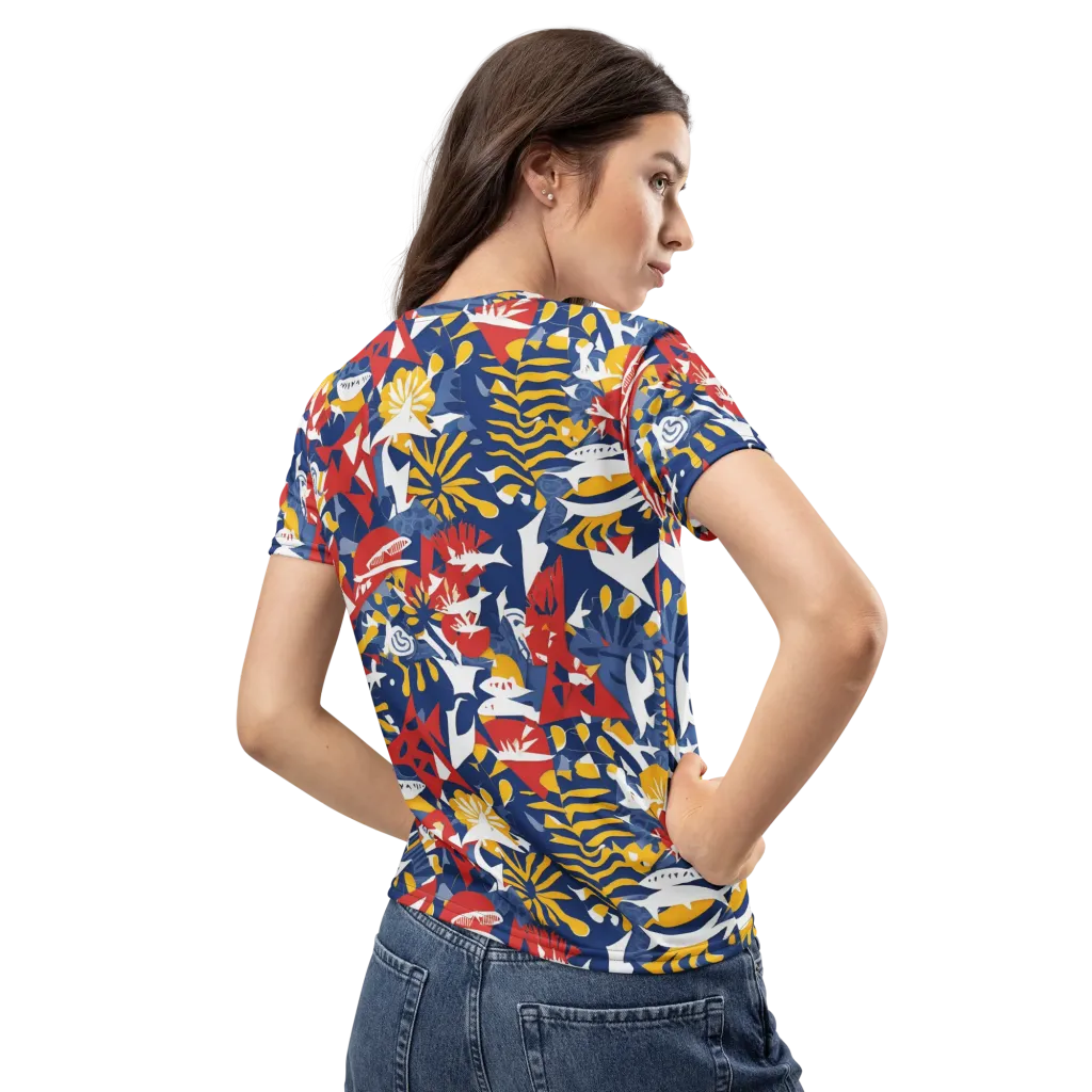 Marigold Riot on Women's Crew Neck T-Shirt — Back