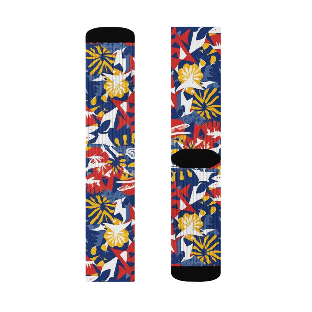 Marigold Riot on Socks — Left Sock