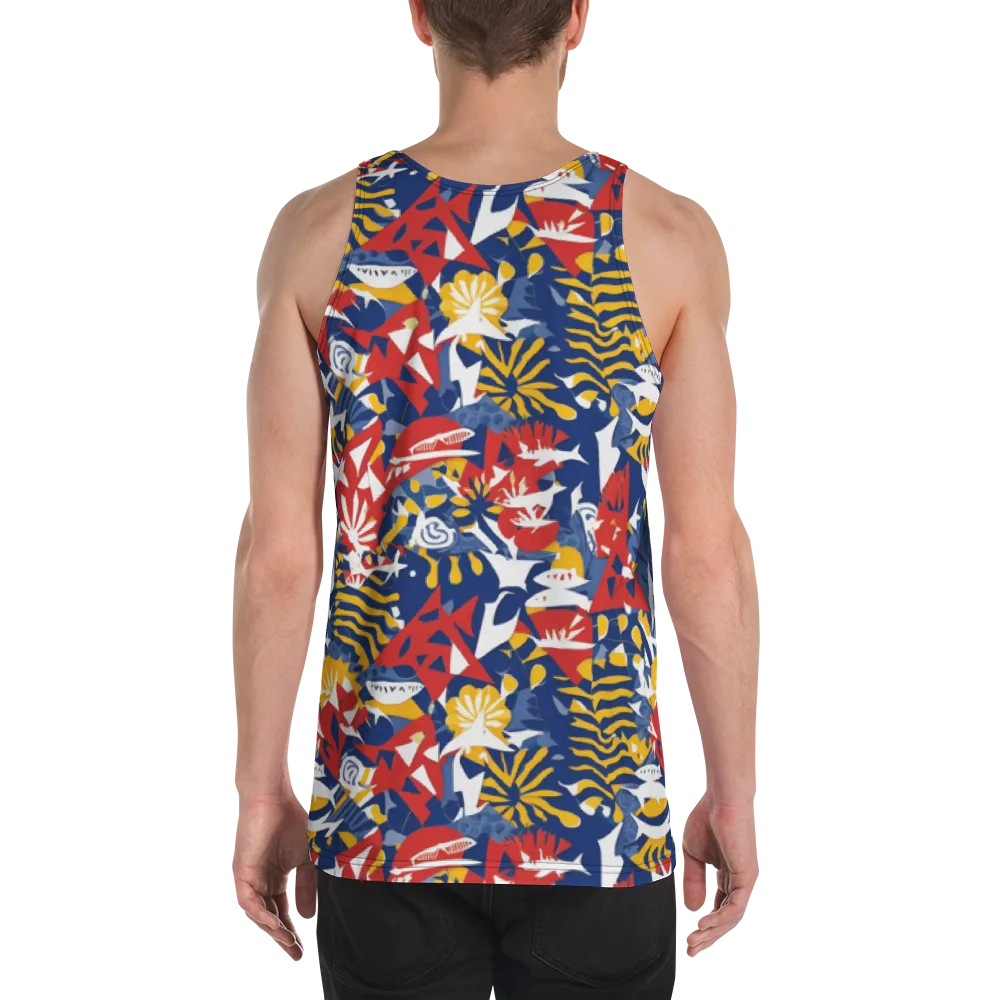 Marigold Riot on Men's Tank Top — Back