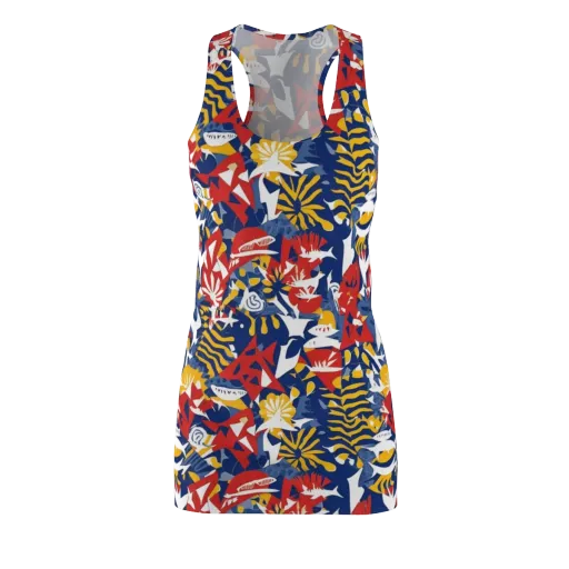 Marigold Riot on a Racerback Dress