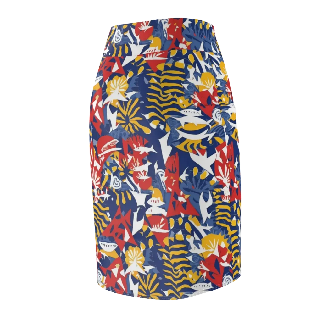 Marigold Riot on Pencil Skirt — Back Side