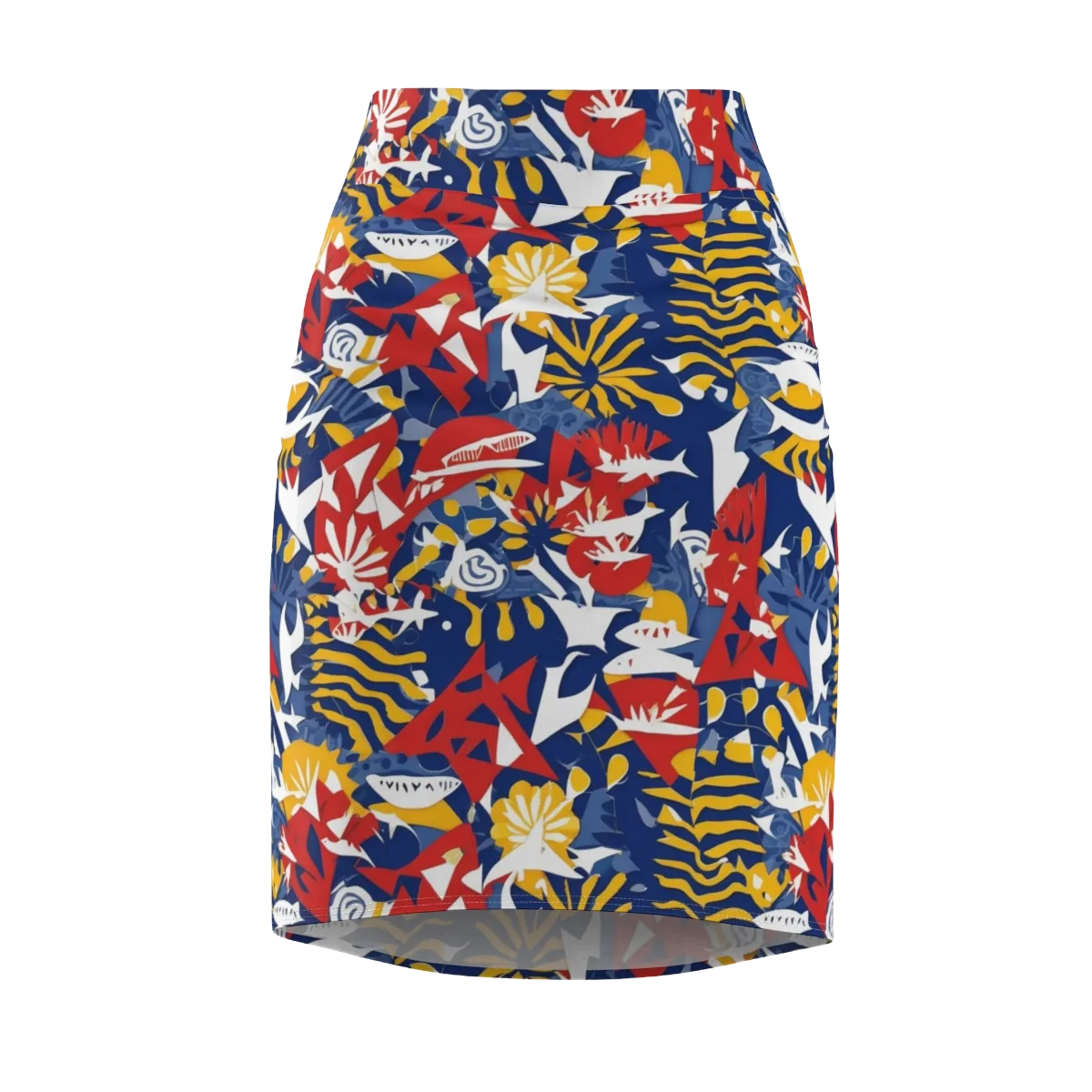 Marigold Riot on Pencil Skirt — Front