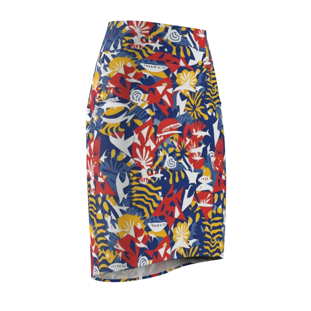 Marigold Riot on Pencil Skirt — Front Side