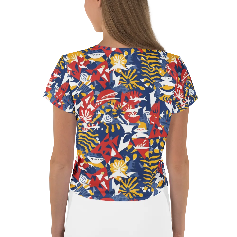 Marigold Riot on Crop Tee — Back