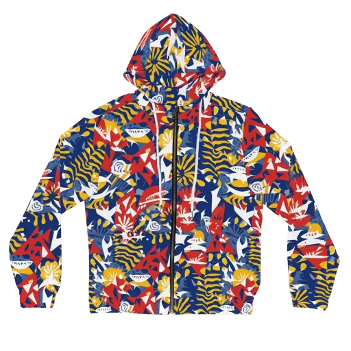 Marigold Riot on a Women's Full-Zip Hoodie