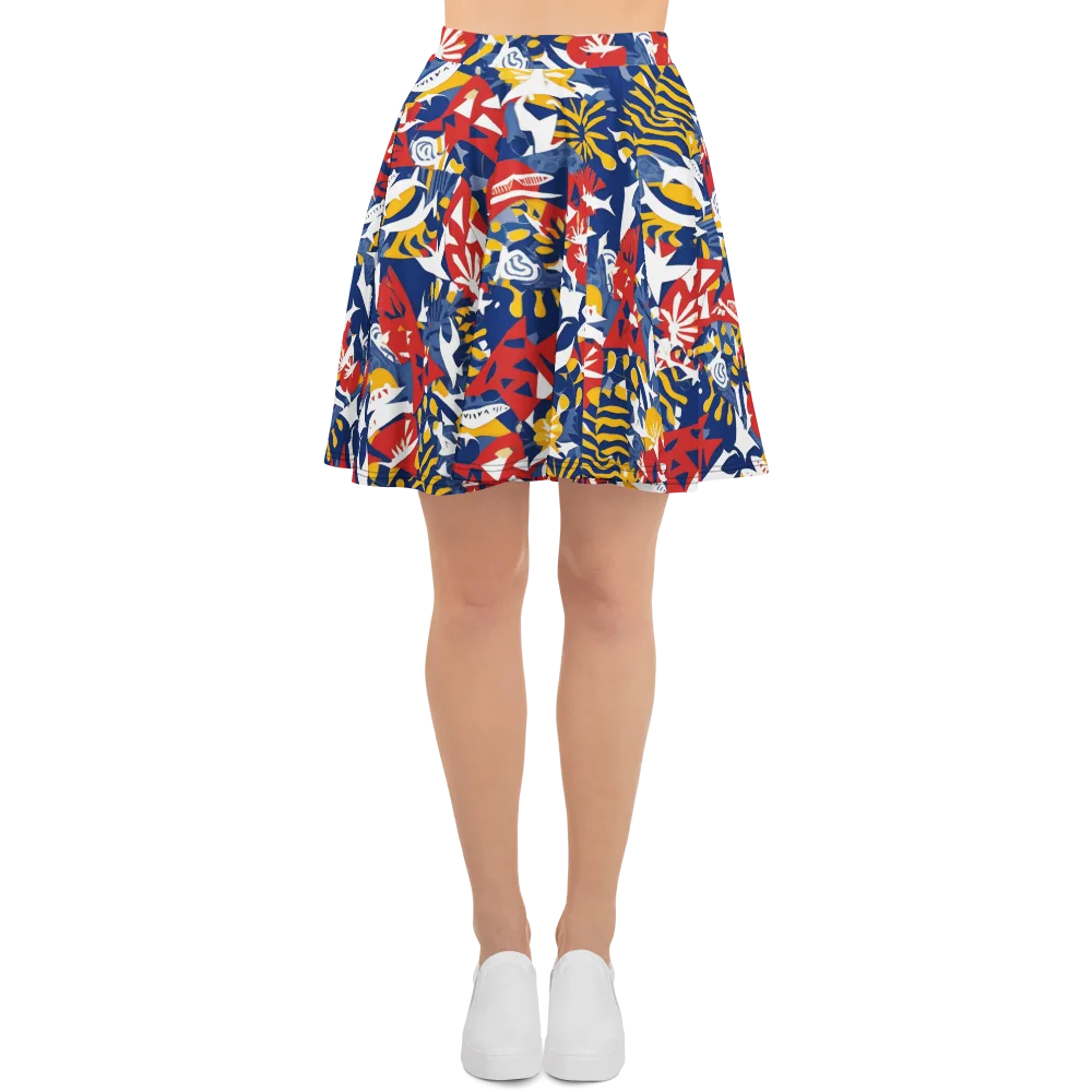 Marigold Riot on Skater Skirt — Front