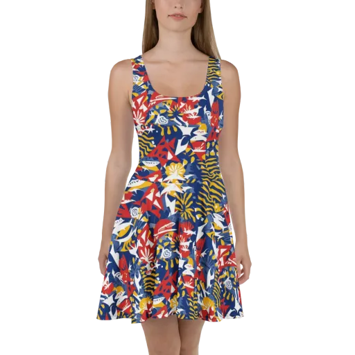 Marigold Riot on a Skater Dress