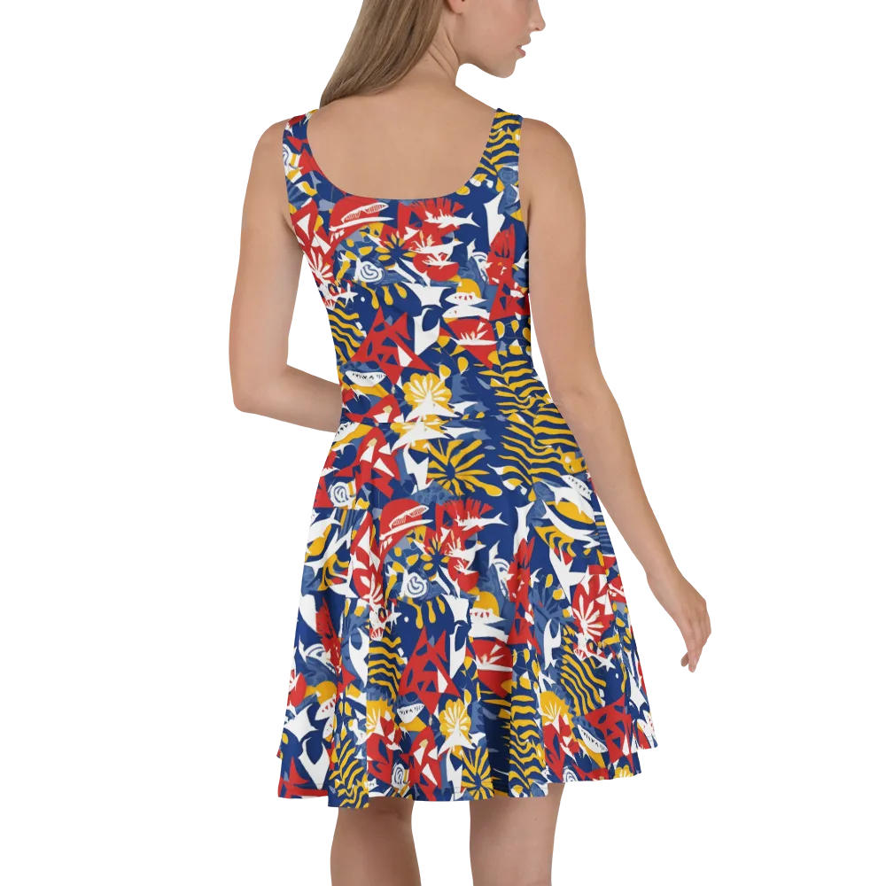 Marigold Riot on Skater Dress — Back