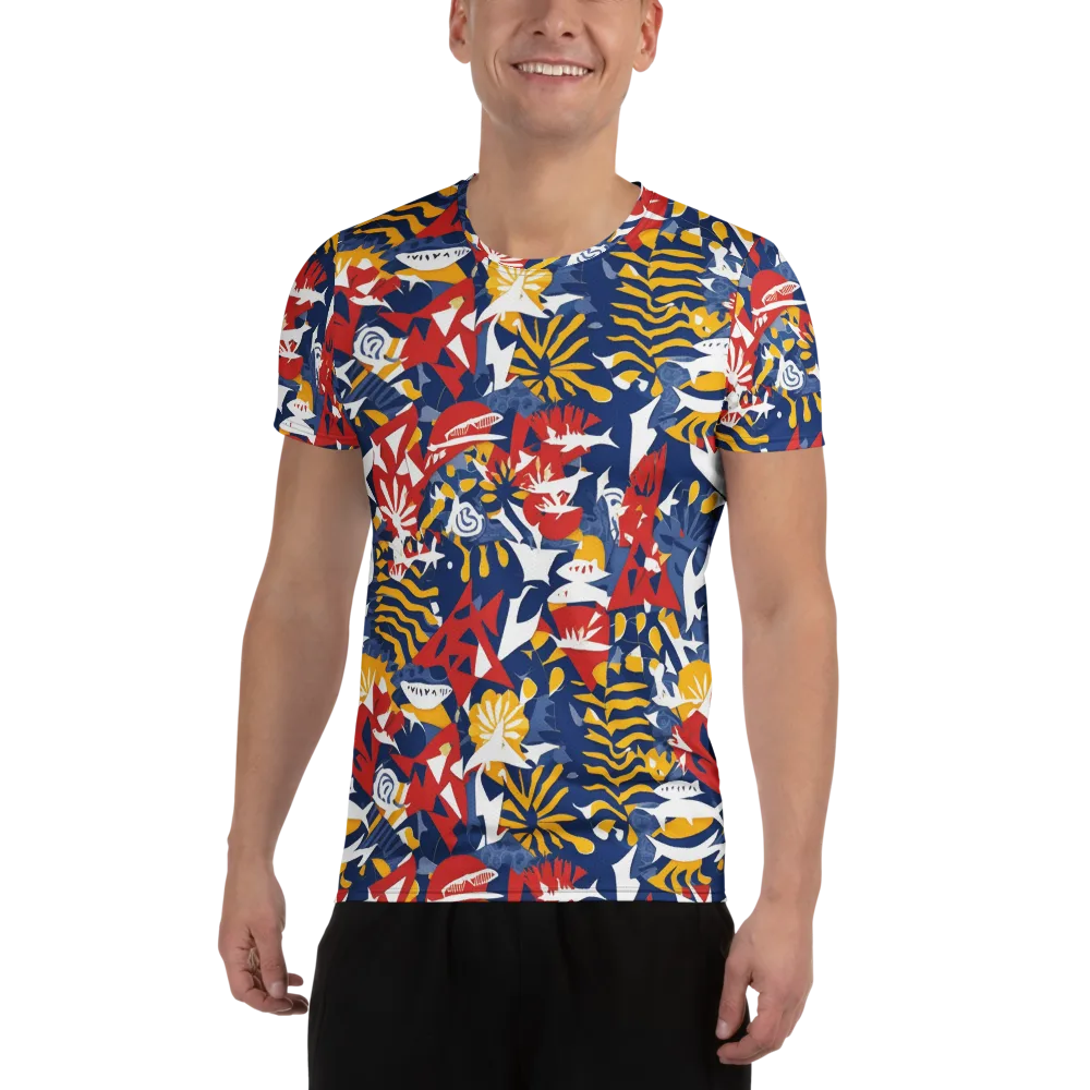 Marigold Riot on Men's Athletic T-Shirt — Front