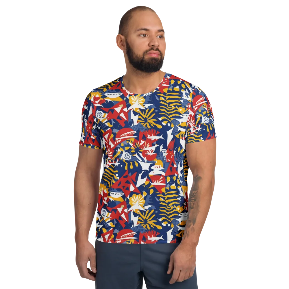 Marigold Riot on Men's Athletic T-Shirt — Front