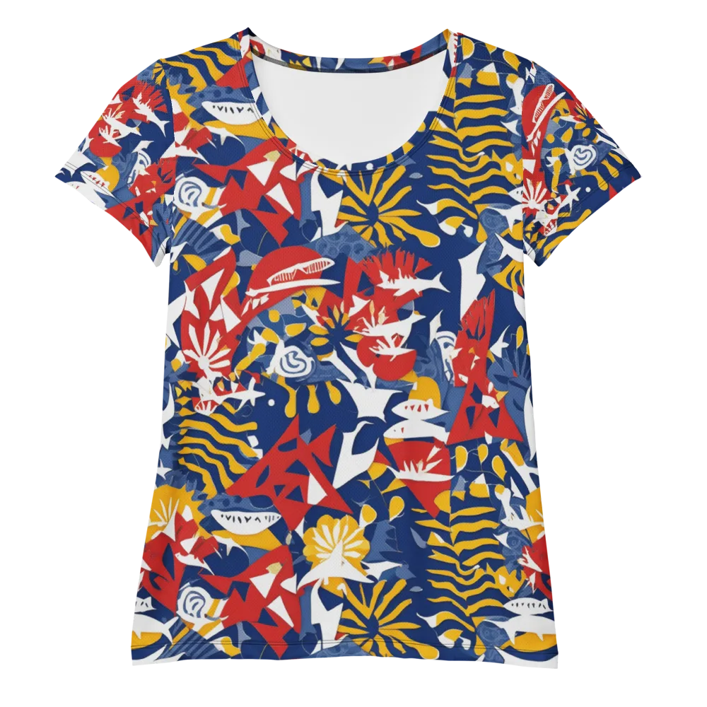Marigold Riot on Women's Athletic T-Shirt — Front