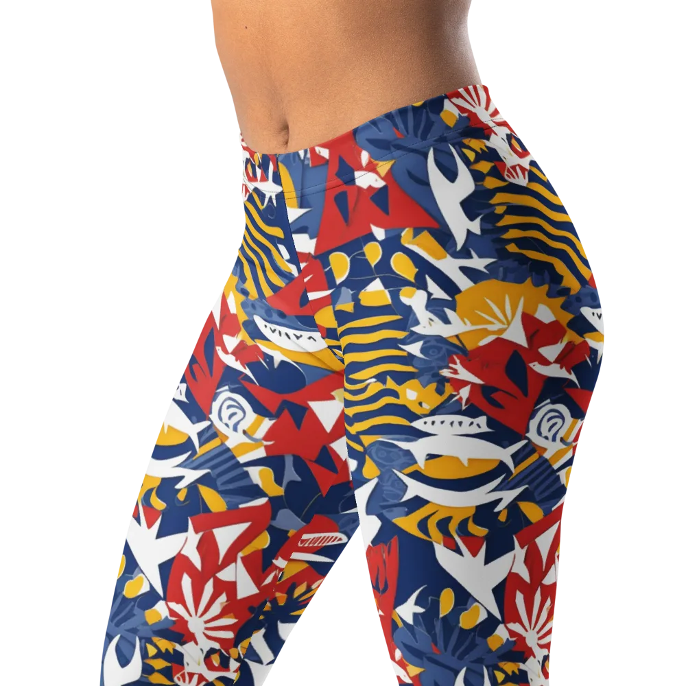 Marigold Riot on Leggings — Left Front