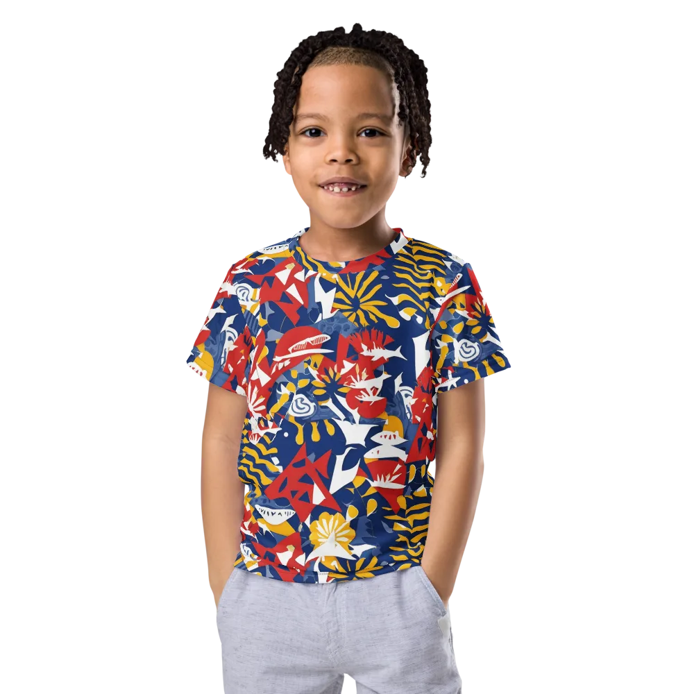 Marigold Riot on Kids Crew Neck T-Shirt — Front