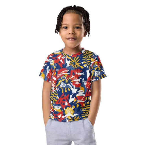 Marigold Riot on a Kids Crew Neck T-Shirt