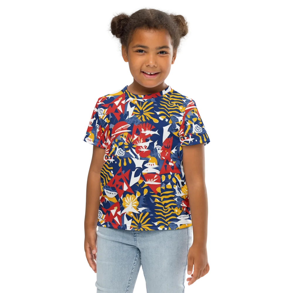 Marigold Riot on Kids Crew Neck T-Shirt — Front