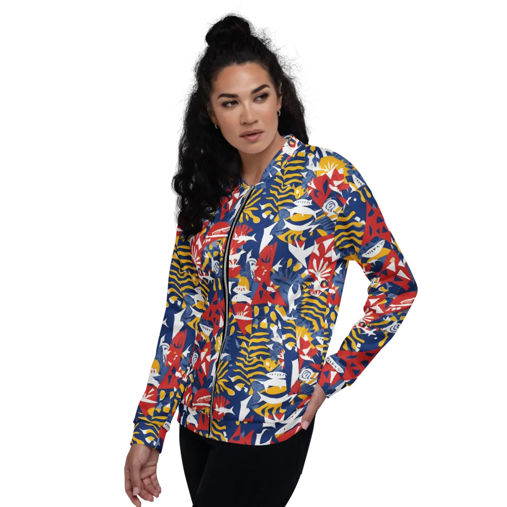 Marigold Riot on Bomber Jacket — Left