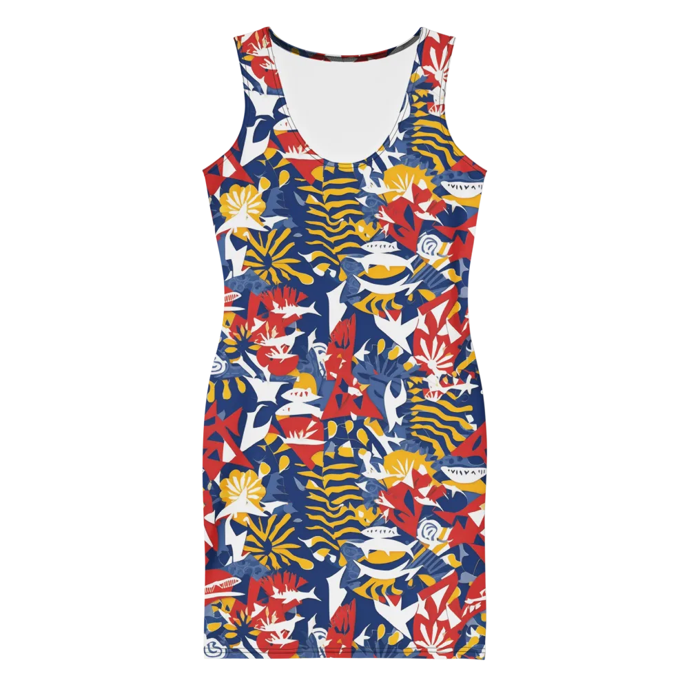 Marigold Riot on Bodycon Dress — Front