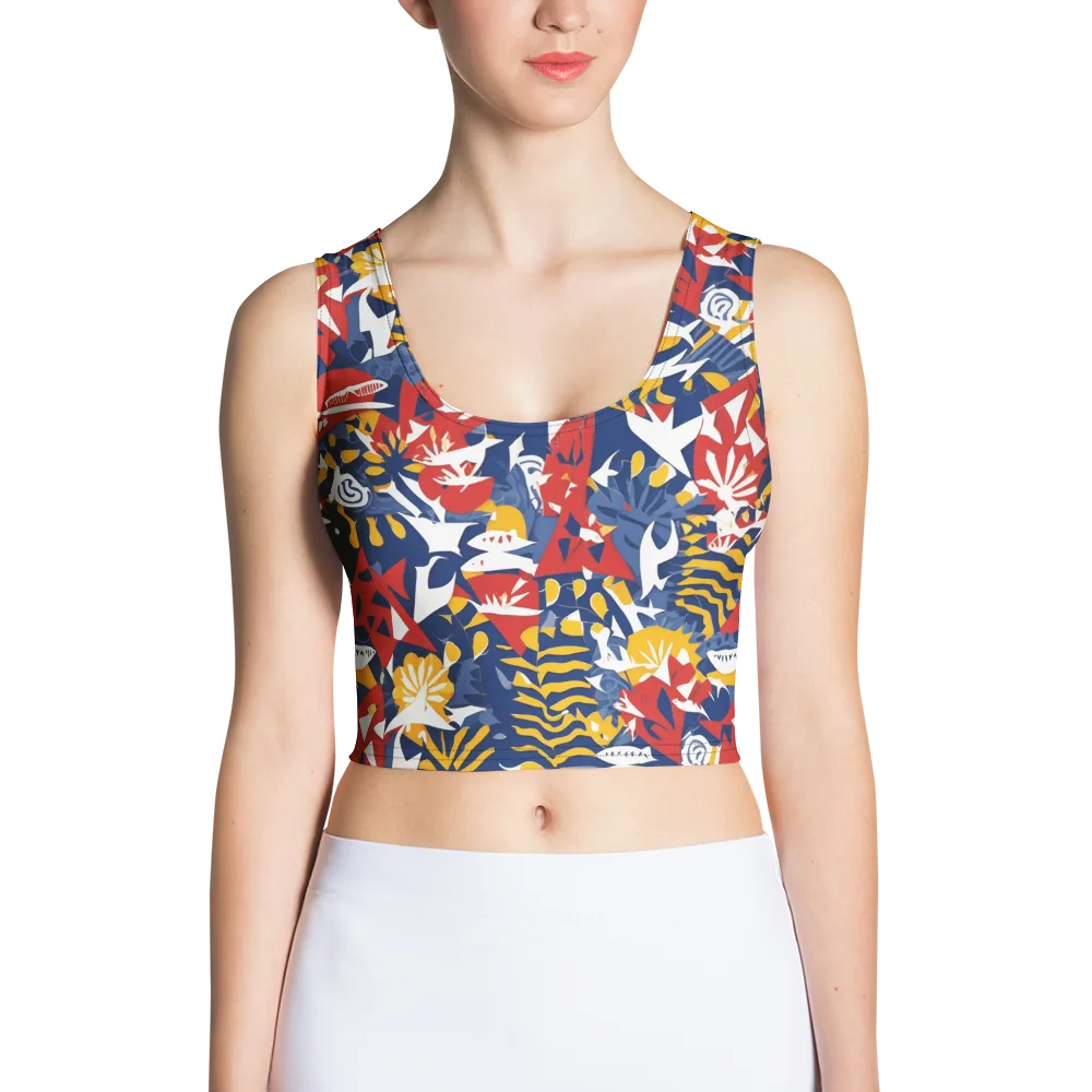 Marigold Riot on Crop Top — Front