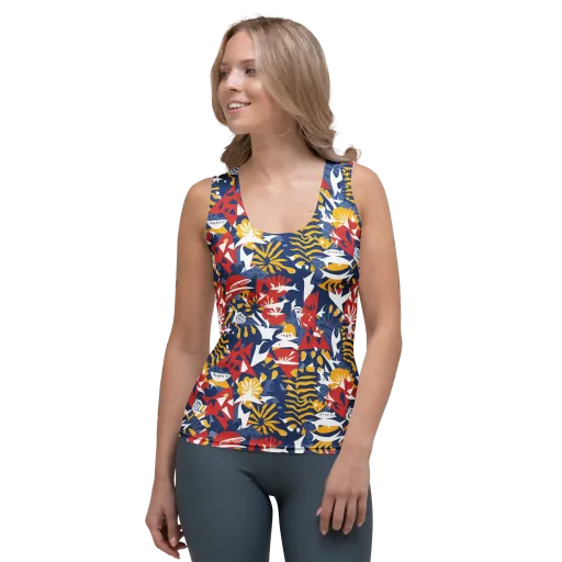 Marigold Riot on a Women's Tank Top