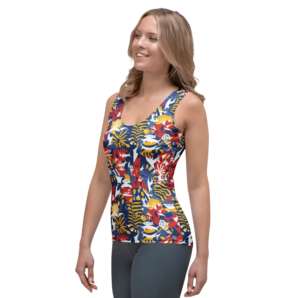 Marigold Riot on Women's Tank Top — Left Front