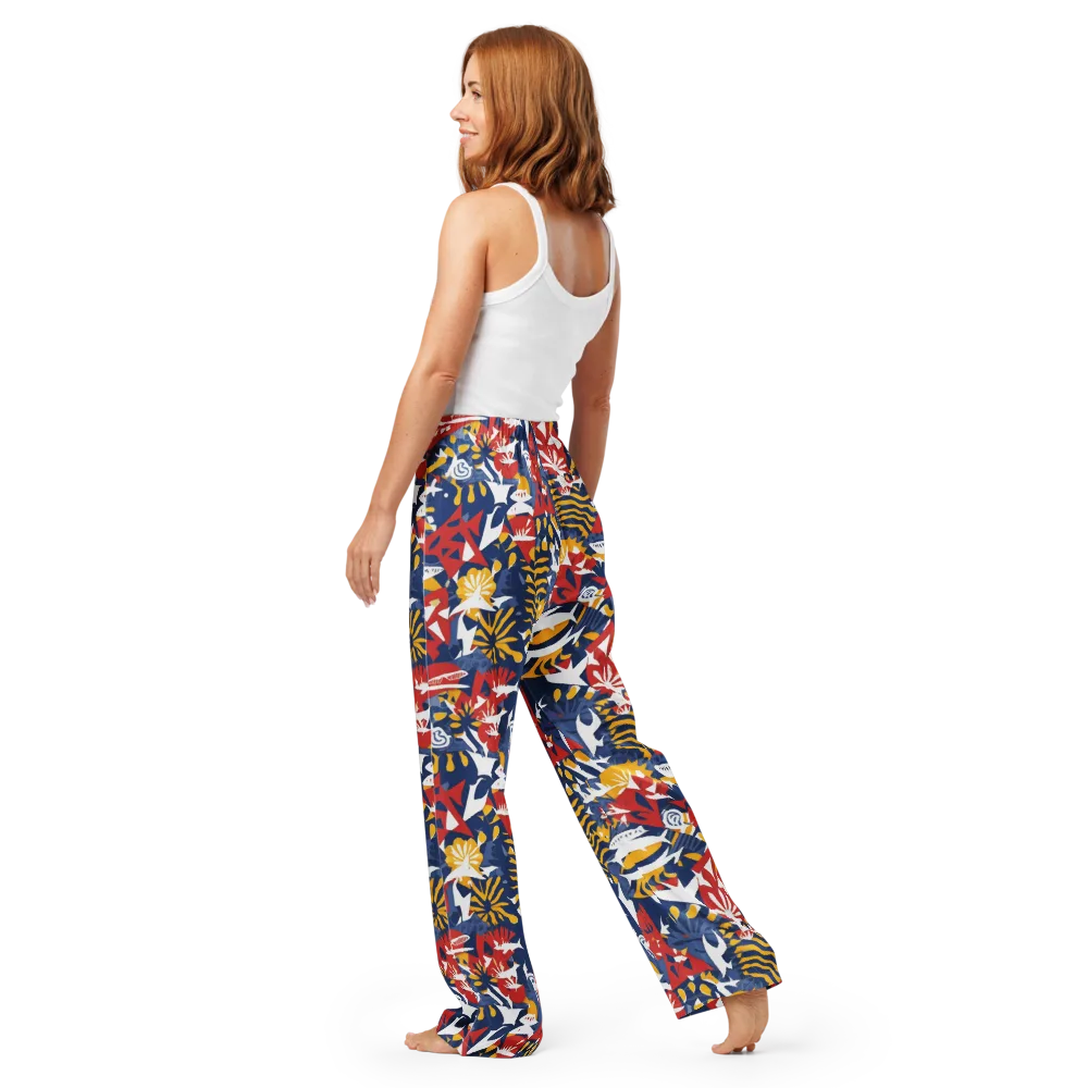 Marigold Riot on Women's Pajama Pants — Back