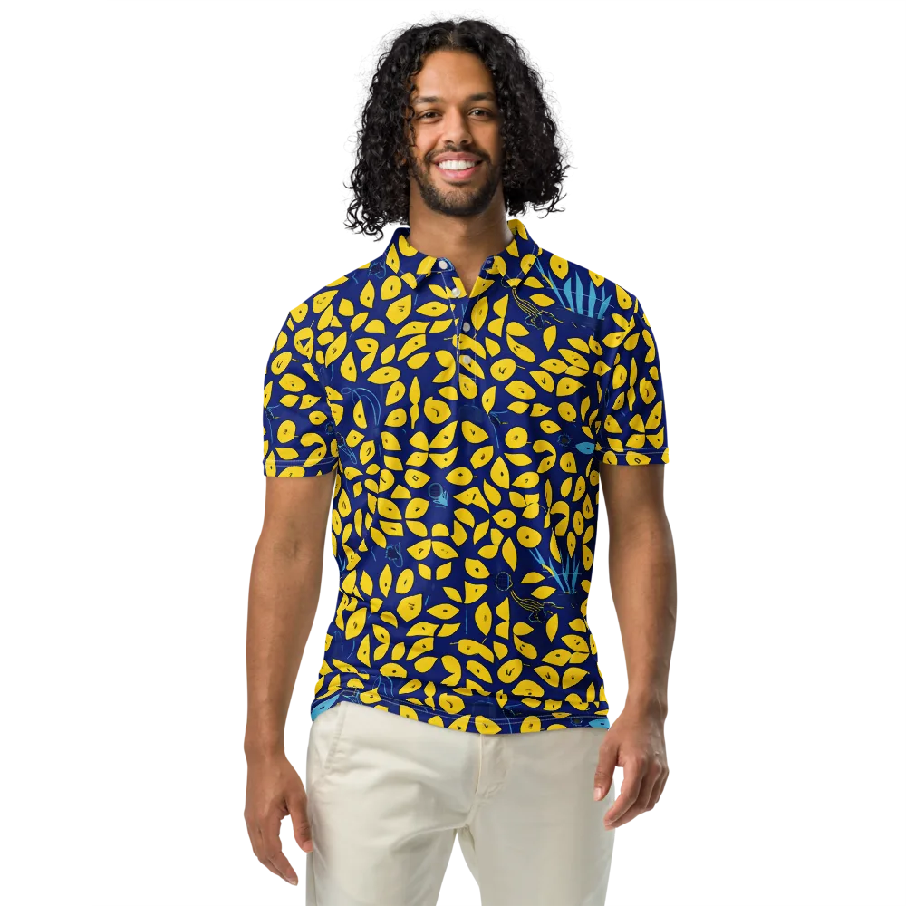 Midnight Lemon on Men's Slim Fit Polo Shirt — Front