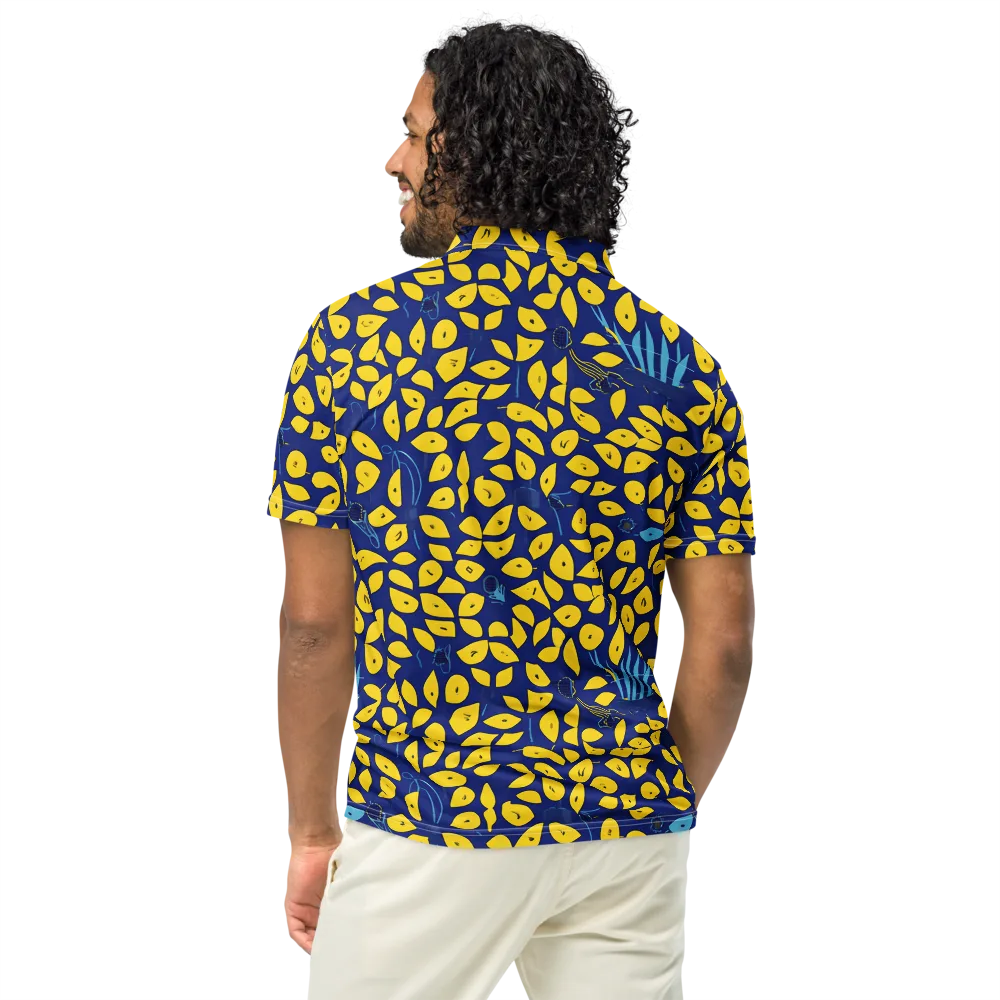 Midnight Lemon on Men's Slim Fit Polo Shirt — Back