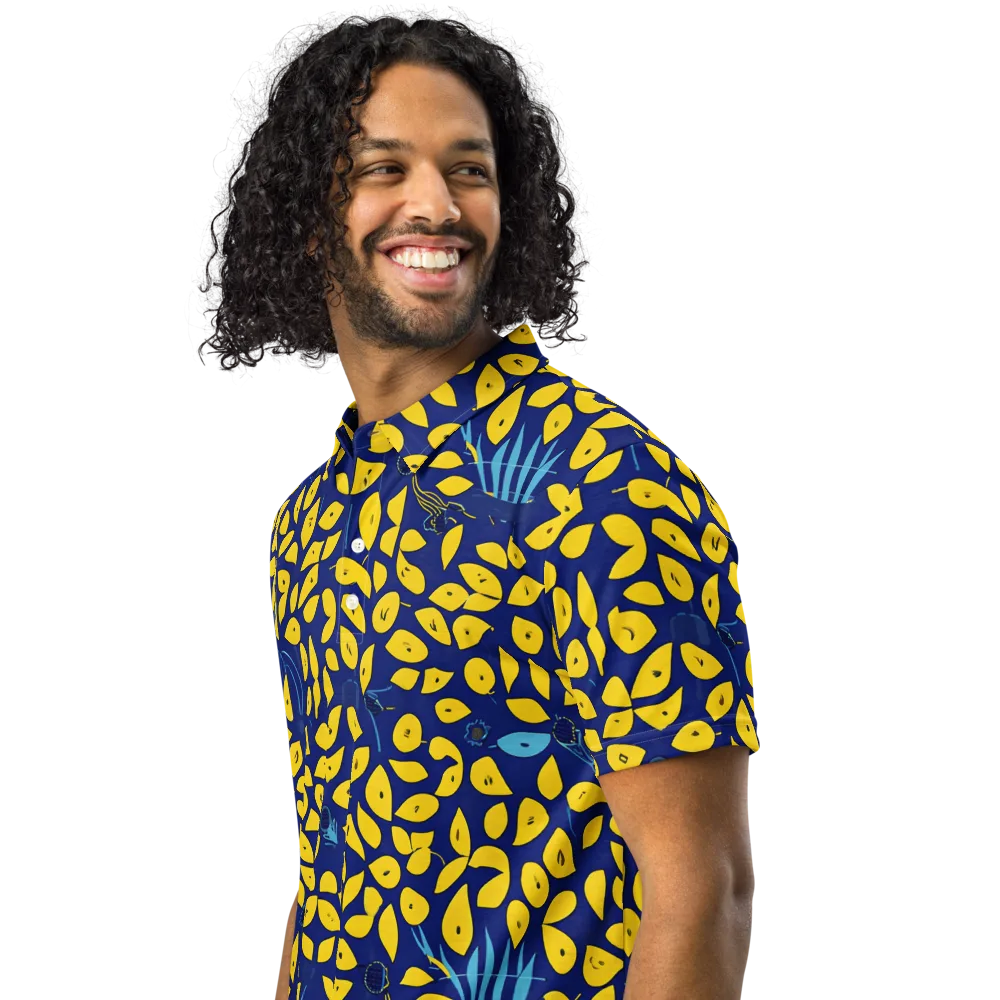 Midnight Lemon on Men's Slim Fit Polo Shirt — Left Front