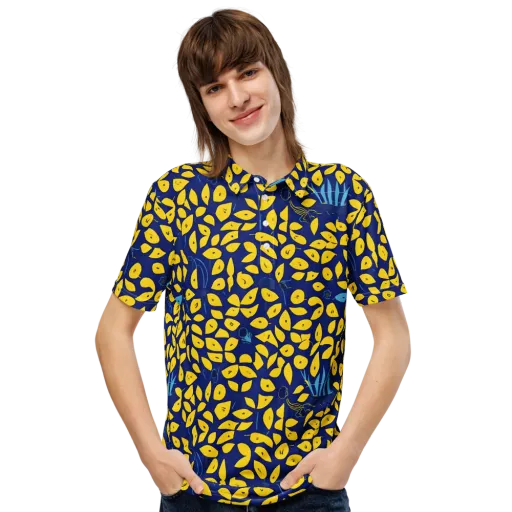 Midnight Lemon on a Men's Slim Fit Polo Shirt