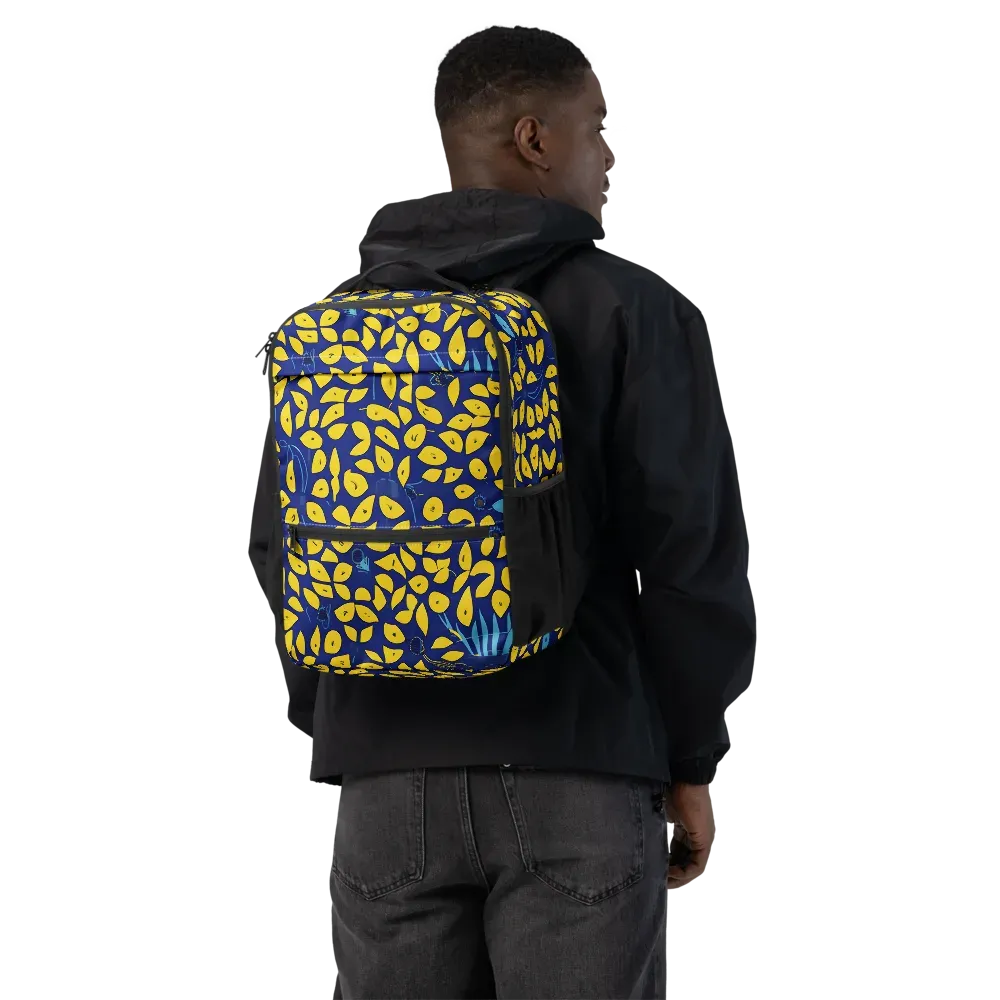 Midnight Lemon on Utility Backpack — Back