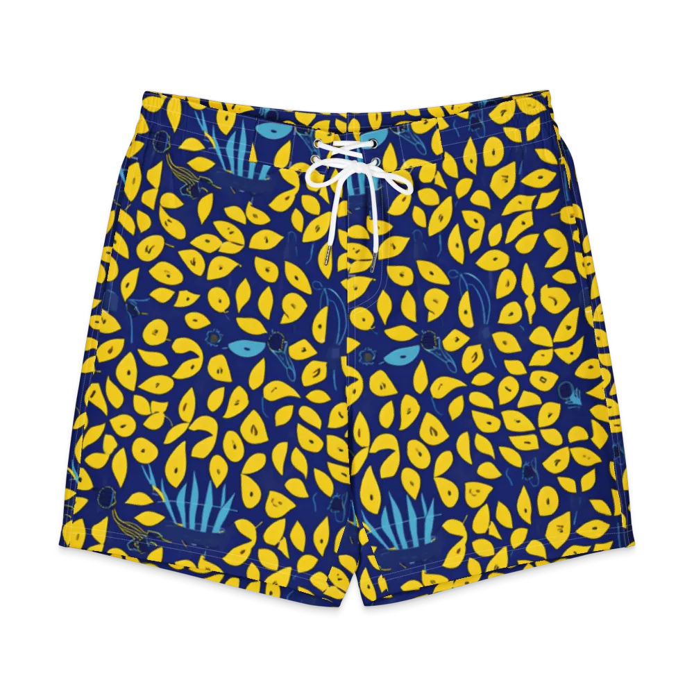 Midnight Lemon on Men's Board Shorts — Front