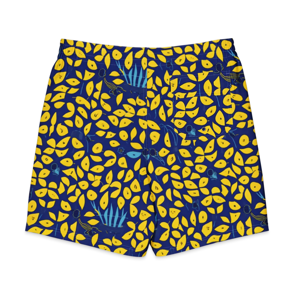 Midnight Lemon on Men's Board Shorts — Back