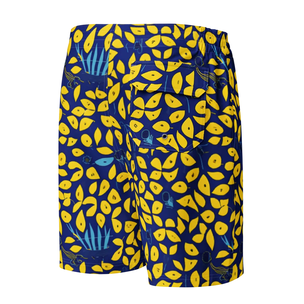 Midnight Lemon on Men's Board Shorts — Back