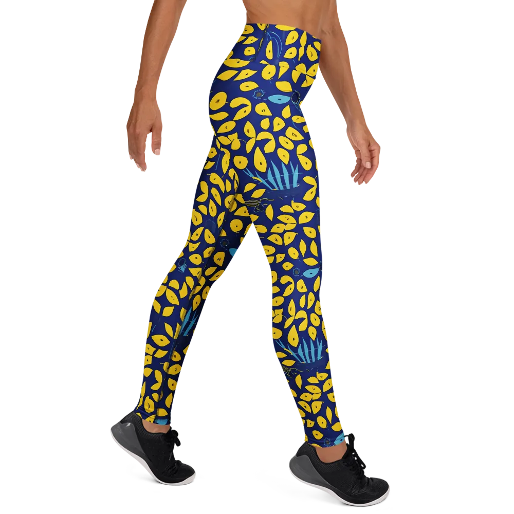 Midnight Lemon on Yoga Leggings — Right