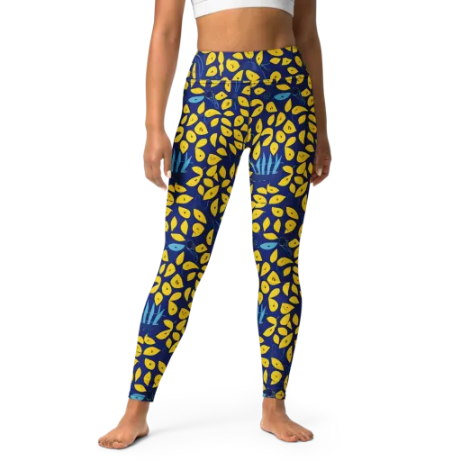 Midnight Lemon on a Yoga Leggings